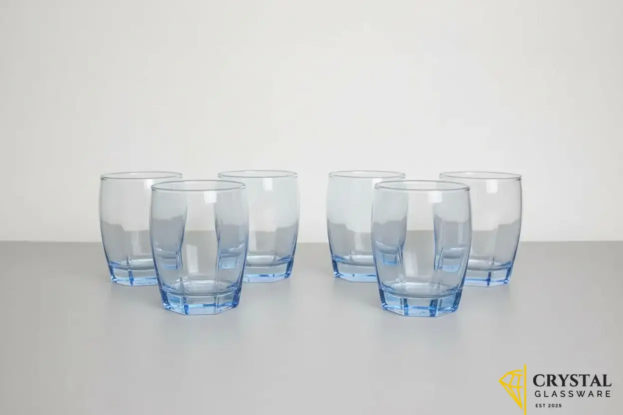 Delisoga 6-Piece  Elegant 280ml Cocktail Blue Glass